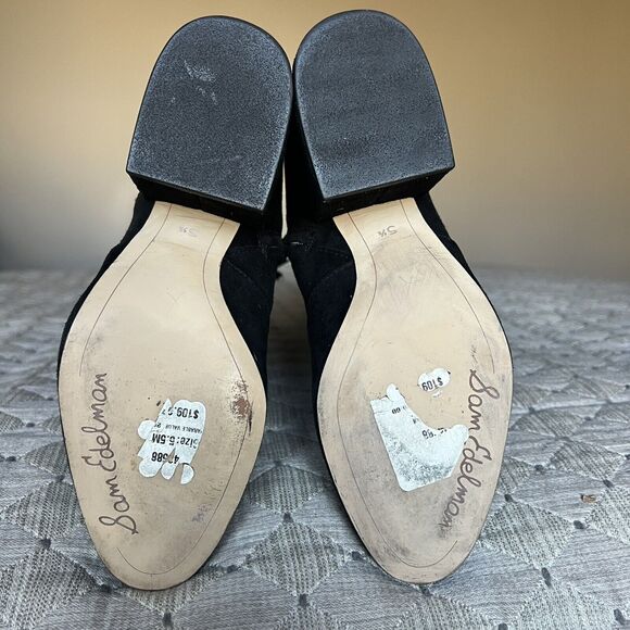 Sam Edelman Thora Black Suede Knee High Boot Block Heel Side Zip Women 5.5 - Picture 12 of 16